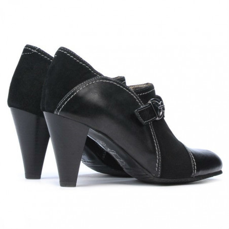 Elegante Damenschuhe 1210 schwarz Wildleder kombiniert