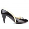 Damen elegante Schuhe 1065 Lack Bordeaux+Beige