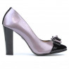 Elegante Damenschuhe 1226 Lack lila+schwarz