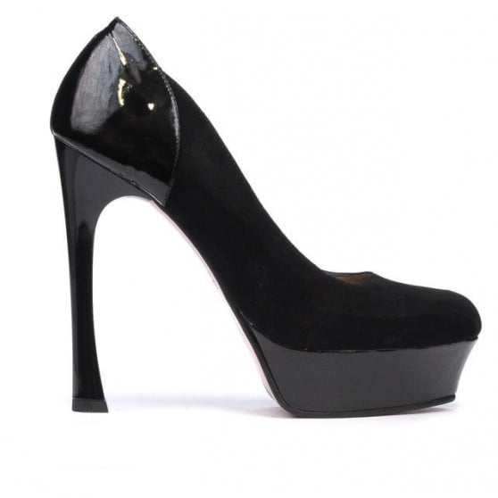 Elegante Damenschuhe 1212 Schwarz Antilope kombiniert Elegante Damenschuhe 1212 Schwarz Antilope kombiniert