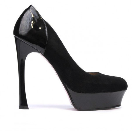 Elegante Damenschuhe 1212 Schwarz Antilope kombiniert