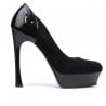 Elegante Damenschuhe 1212 Schwarz Antilope kombiniert