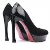 Elegante Damenschuhe 1212 Schwarz Antilope kombiniert