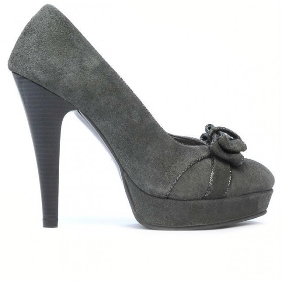Elegante Damenschuhe 1095-1 graue Antilope Kombination