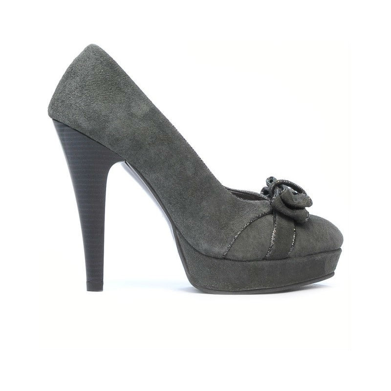 Elegante Damenschuhe 1095-1 graue Antilope Kombination