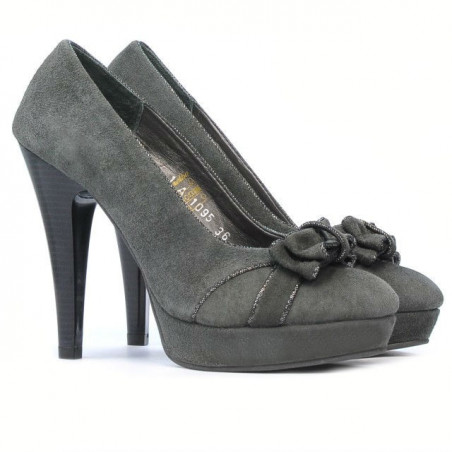 Elegante Damenschuhe 1095-1 graue Antilope Kombination