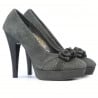 Elegante Damenschuhe 1095-1 graue Antilope Kombination