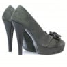 Elegante Damenschuhe 1095-1 graue Antilope Kombination