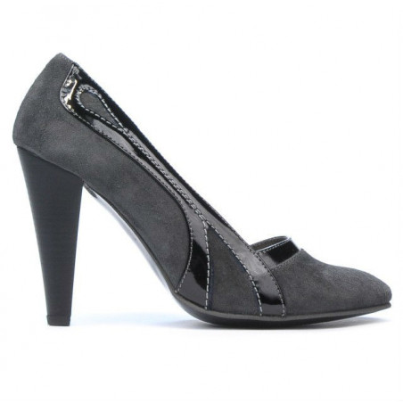 Elegante Damenschuhe 1208 grau Antilope kombiniert