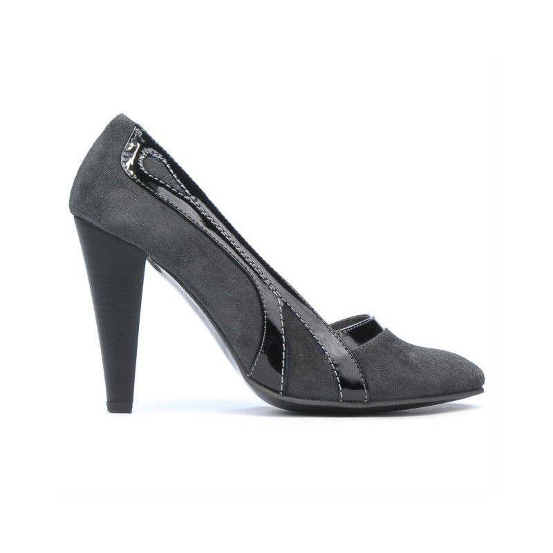 Elegante Damenschuhe 1208 grau Antilope kombiniert