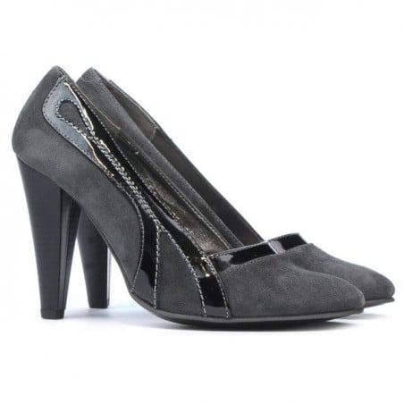 Elegante Damenschuhe 1208 grau Antilope kombiniert