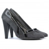 Elegante Damenschuhe 1208 grau Antilope kombiniert