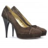 Damen elegante Schuhe 1082 braun Wildleder