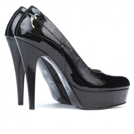 Elegante Damenschuhe 1201 Lack Schwarz