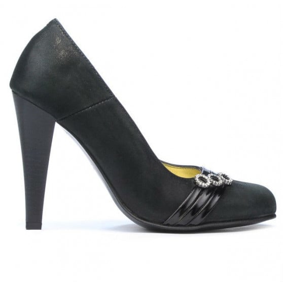 Damen elegante Schuhe 1040 schwarz satiniert Damen elegante Schuhe 1040 schwarz satiniert