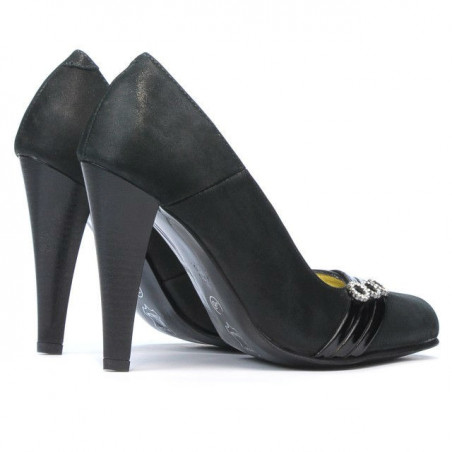 Damen elegante Schuhe 1040 schwarz satiniert