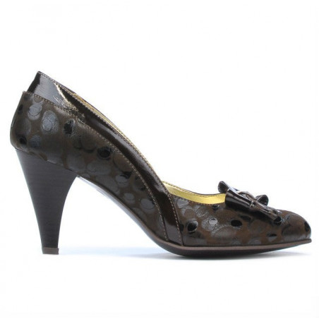 Elegante Damenschuhe 1065 Lack Kaffee+Ballon