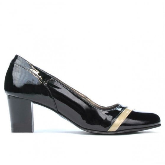 Elegante Damenschuhe 1217 Schwarz Lack + Beige Elegante Damenschuhe 1217 Schwarz Lack + Beige