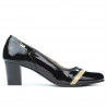 Elegante Damenschuhe 1217 Schwarz Lack + Beige