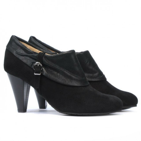 Damen elegante Schuhe 1089 schwarz Antilopenleder