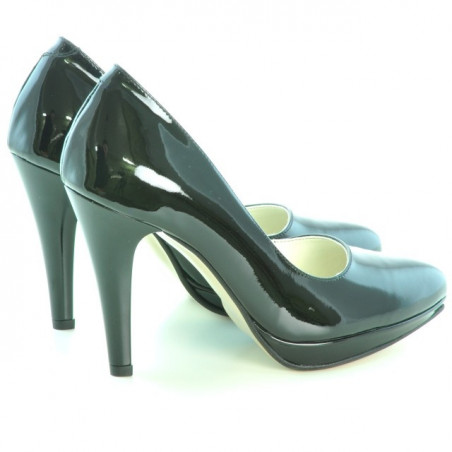 Elegante Damenschuhe 1233 Lack Schwarz