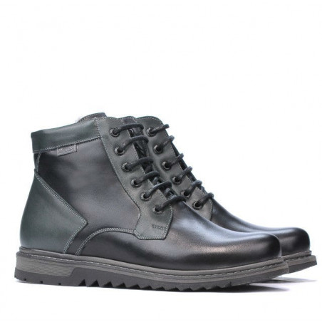 Herrenstiefel 497 schwarz+grau