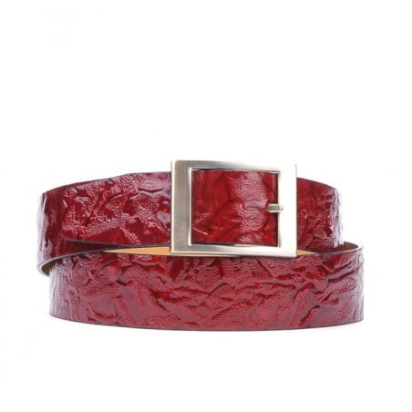 Damengürtel 02m Crepe Lack bordeaux