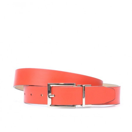 Damen Gürtel 02m zweifarbig cs Rot+Beige
