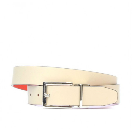 Damen Gürtel 02m zweifarbig cs Rot+Beige