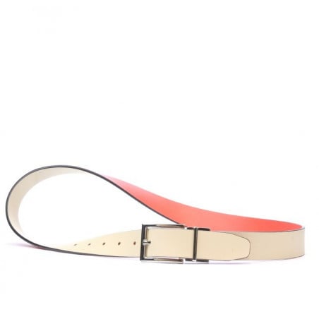 Damen Gürtel 02m zweifarbig cs Rot+Beige
