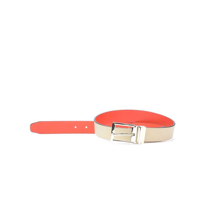 Damen Gürtel 02m zweifarbig cs Rot+Beige