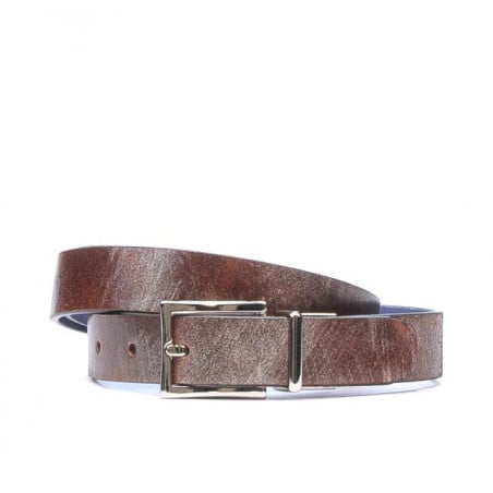 Damen Gürtel 02m zweifarbig cs in braun+blau