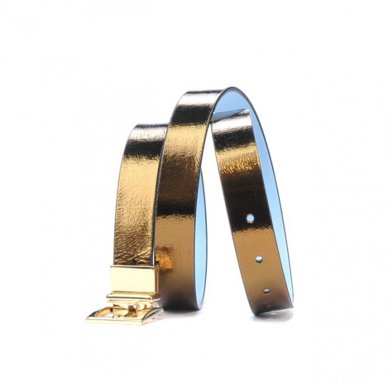 Damen Gürtel 02m zweifarbig cs kupfer+blau