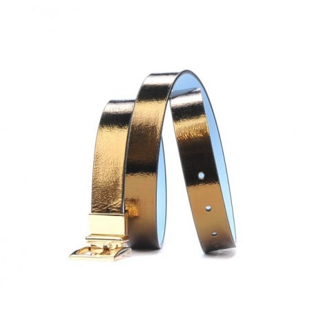 Damen Gürtel 02m zweifarbig cs kupfer+blau