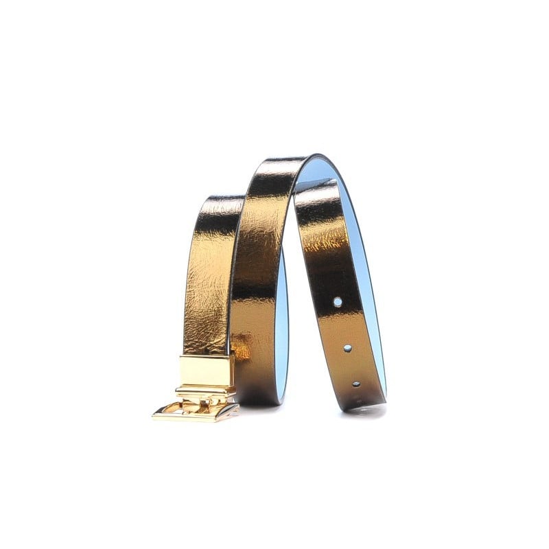 Damen Gürtel 02m zweifarbig cs kupfer+blau
