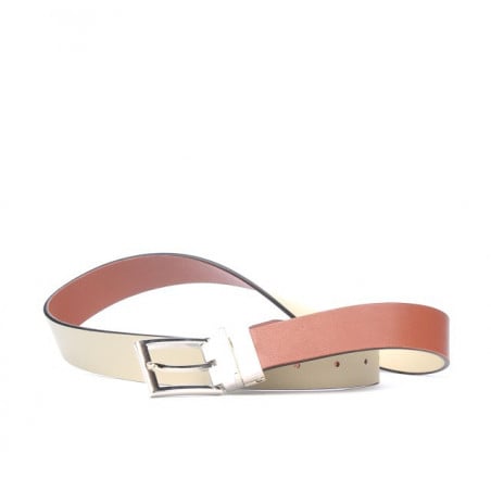 Damen Gürtel 02m zweifarbig cs braun+beige