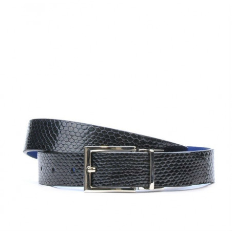Damen Gürtel 02m zweifarbig cs Krokodil-Indigo+Blau