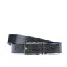 Damen Gürtel 02m zweifarbig cs Krokodil-Indigo+Blau