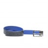 Damen Gürtel 02m zweifarbig cs Krokodil-Indigo+Blau