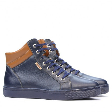 Herrenstiefel 4103 Indigo+Braun