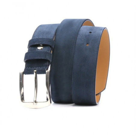 Herren-/Damen-Gürtel 01b blau Velours