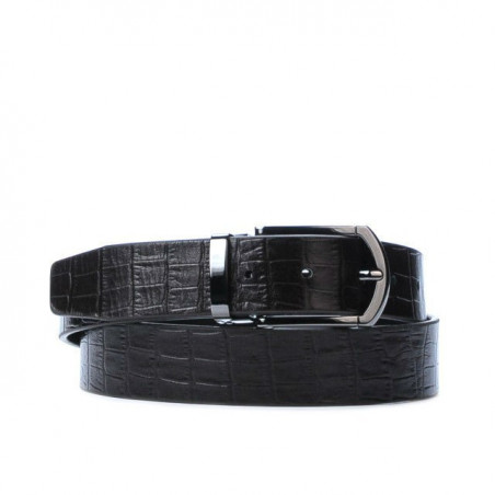 Herren Gürtel 12b Croco Braun 01