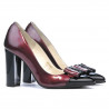 Elegante Damenschuhe 1262 Lack Bordeaux+Schwarz