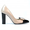 Elegante Damenschuhe 1262 Lack beige+schwarz