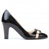 Elegante Damenschuhe 1263 Lack Schwarz+Beige