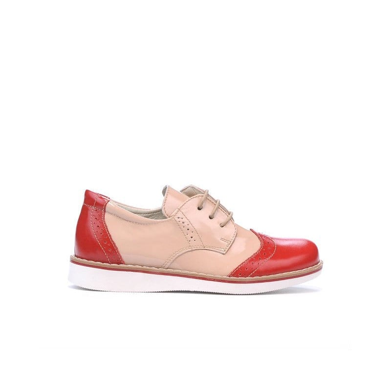 Kleinkinderschuhe 60c Rotlack+Beige01