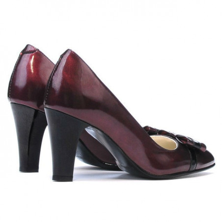 Elegante Damenschuhe 1263 Lack Bordeaux+Schwarz