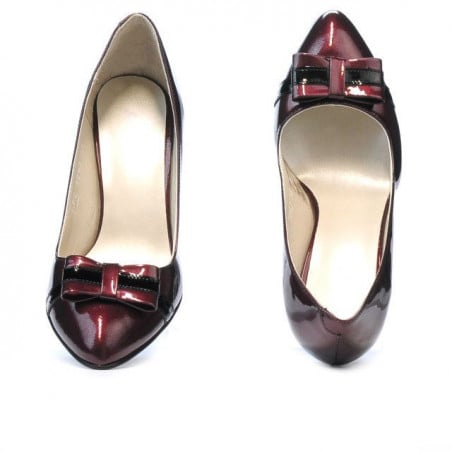 Elegante Damenschuhe 1263 Lack Bordeaux+Schwarz