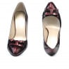 Elegante Damenschuhe 1263 Lack Bordeaux+Schwarz