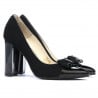 Elegante Damenschuhe 1262 schwarzes Antilopenleder kombiniert